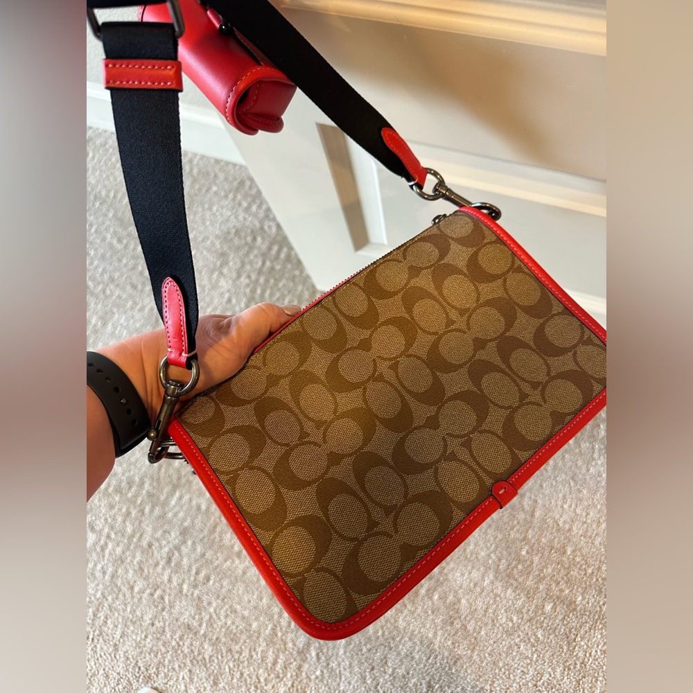 COACH Heritage Convertible Crossbody w/ Hybrid Pouch Colorblock Signature Canvas - Picture 13 of 15